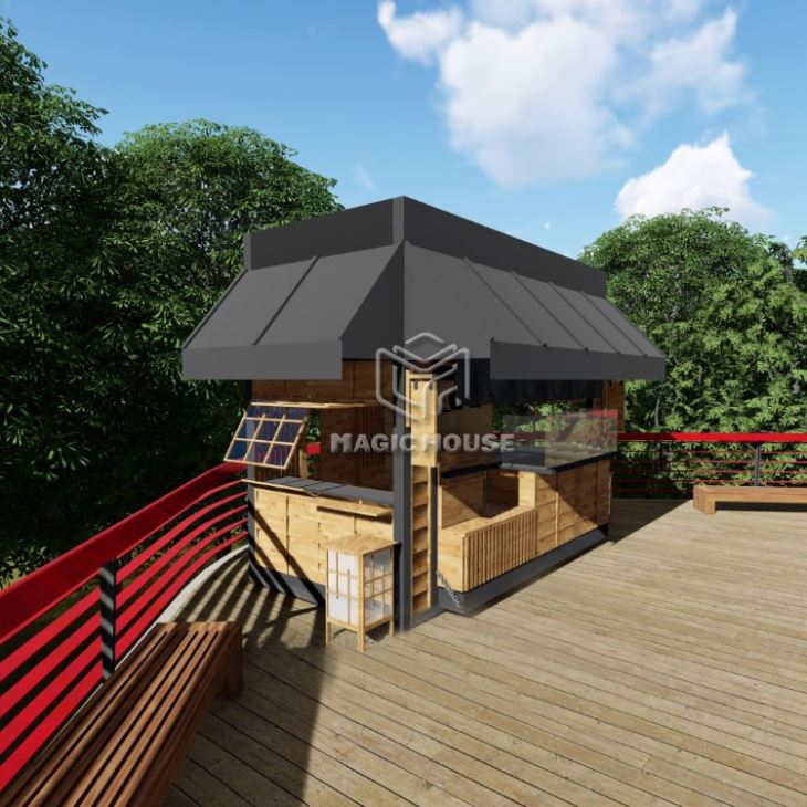 Container Food Kiosk Cost With Japanese Style