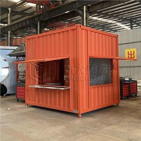 Orange Shipping Square Container Cafe