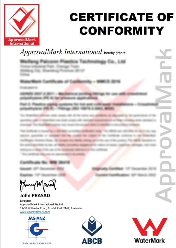 Watermark Plumbing Fittings Certification Watermark Plumbing Fittings Certification